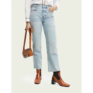 Scotch & Soda The sky straight leg patch jeans light wash size 24